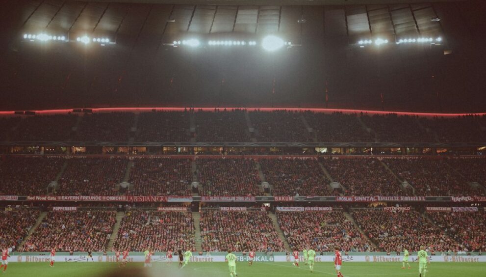 Matchday at a big football club stadium
