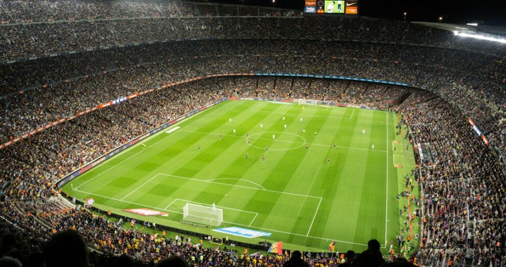 Kick-off of a La Liga match at FC Barcelona's stadium