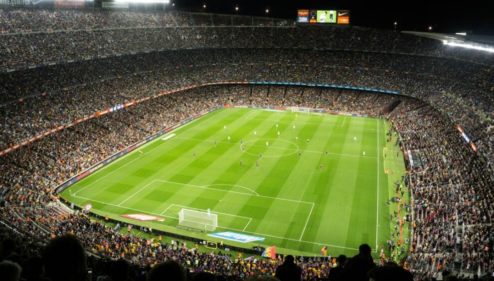 Kick-off of a La Liga match at FC Barcelona's stadium