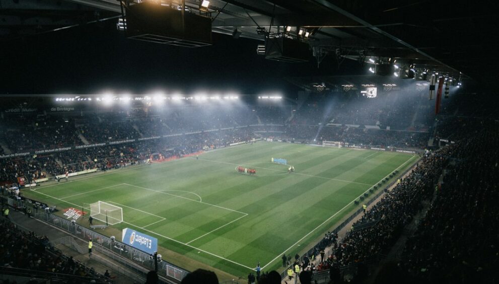 Football stadium full of fans for a big final